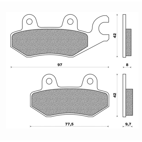 Rear Brake Pads Touring Organic for Triumph 750 Daytona 1991 to 1993