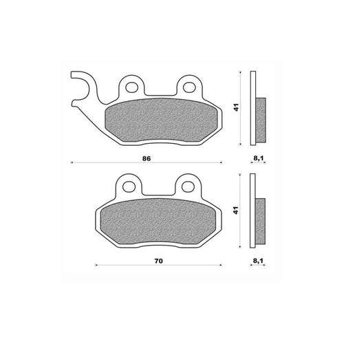 Front Brake Pads Elite Organic for Bolwell PGO Sym 50 PMX 2003 to 2007