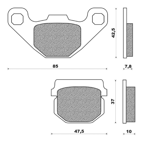 Front Brake Pads Touring Organic for Hyosung Super Cab 50 1999 to 2006