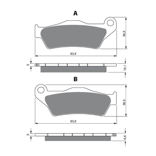Rear Brake Pads Touring Organic for BMW R1100 S 2001 to 2006