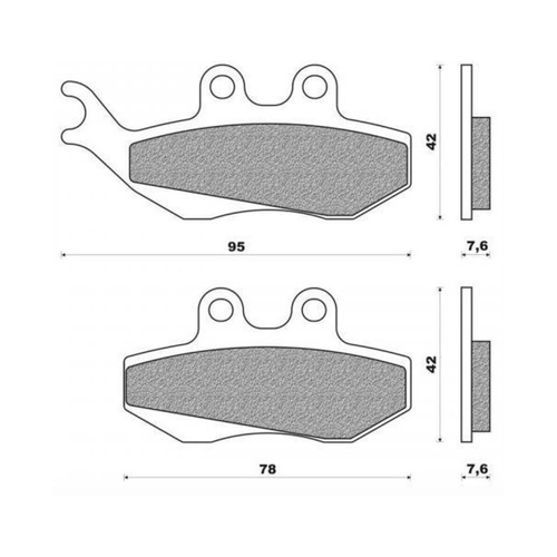 Front Brake Pads Dirt Organic for Peugeot 400 Geopolis AJP 2007 to 2008