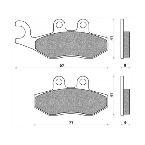 Front Brake Pads Elite Organic for Derbi 50 Boulevard 2009 to 2010