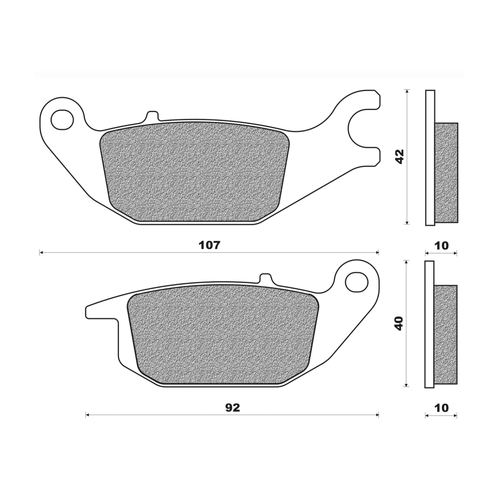 Rear Brake Pads Touring Organic for Yamaha YZF-R15 2011 to 2012
