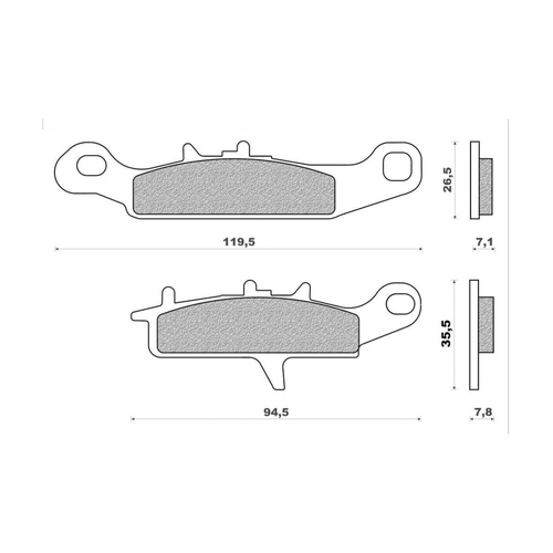 Front Brake Pads ATV Sintered for Kawasaki KVF650 Brute Force 2005 to 2011