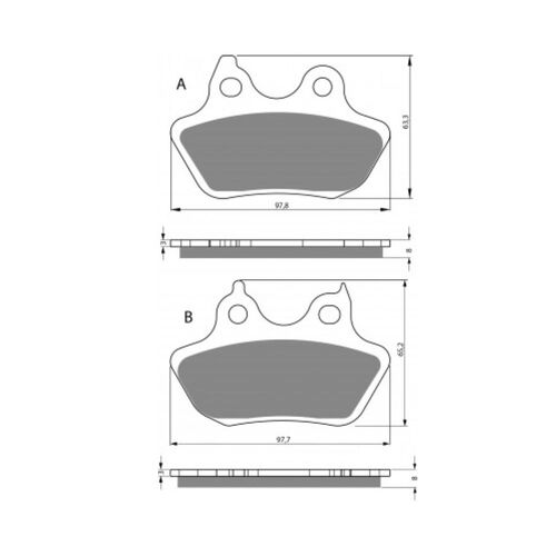 Rear Brake Pads Road Sintered  for Harley Davidson 1584 FXDL Low Rider 2007