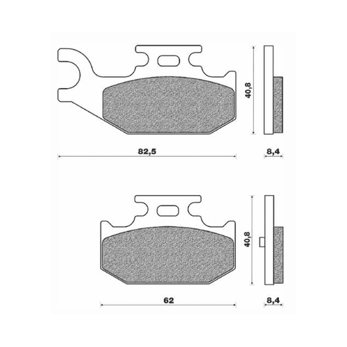 Rear Brake Pads ATV Organic for Yamaha YXR660 Rhino 2005 to 2007