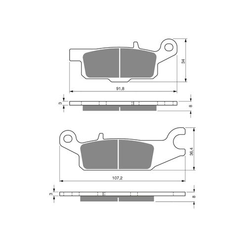 Front Brake Pads ATV Sintered for Yamaha YFM700FAP Grizzly EPS 2008 to 2020