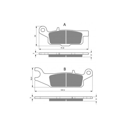 Front Brake Pads ATV Sintered for Yamaha YFM700FAP Grizzly EPS 2008 to 2020