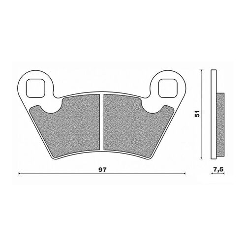 Rear Brake Pads ATV Sintered for Polaris 900 Brutus HD 2013 to 2015