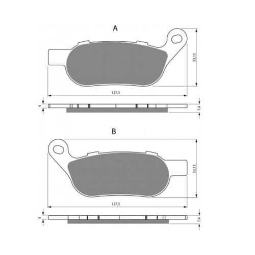 Rear Brake Pads Road Sintered for HD 1584 FXDB Street Bob 2008 to 2016