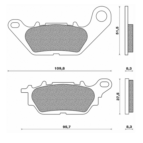 Rear Brake Pads Touring Organic for Yamaha YZF-R15 V2 2013 to 2020