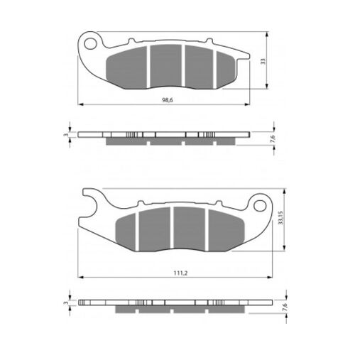Front Brake Pads Touring Organic for Honda CRF250RL Rally 2017 to 2018