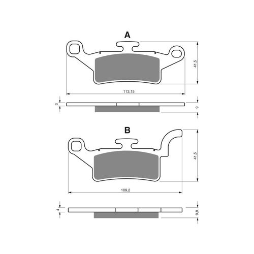 Front Brake Pads Elite Organic for Yamaha YW125 Beewee 2010 to 2017