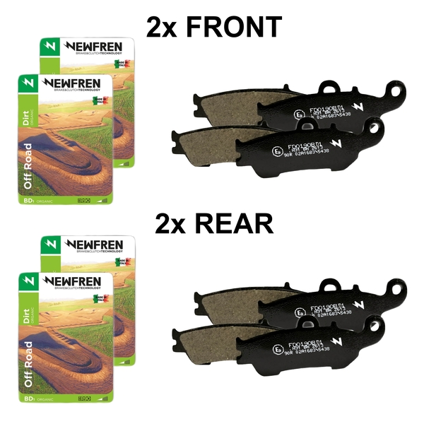 Newfren Dirt Organic Brake Pad Full Set for YAMAHA YXR700FA RHINO 700 2008-2015