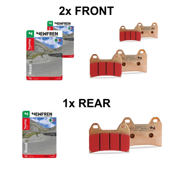 Newfren Touring Sintered Brake Pad Full Set for KYMCO XCITING 500 2004