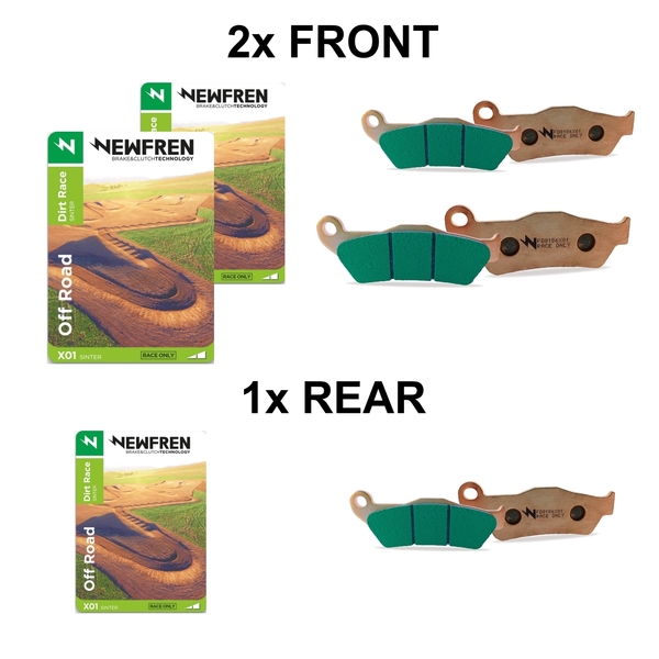 Newfren Race Sintered Brake Pad Full Set for GAS-GAS WILD HP 450 QUAD 2004-2006