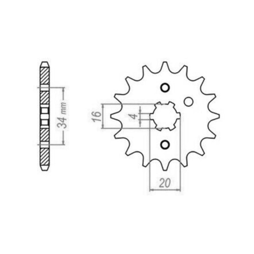Standard Front Sprocket 15T for Honda CT90 TRAIL 1971-1979