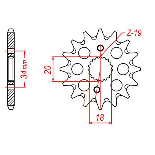 SPROCKET FRONT MTX 1310 / 428 15T #420
