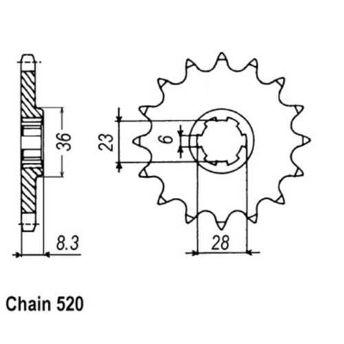Standard Front Sprocket 14T for Suzuki  RM500 1983-1985