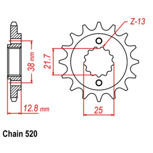 Standard Gearing Front Sprocket 15T