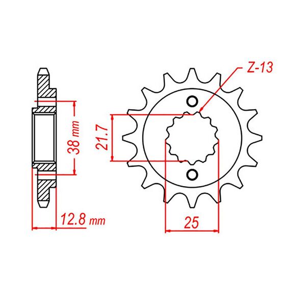 Supersprox Front Sprocket 16T 520 Pitch for Kawasaki KLR650 1990 to 2023