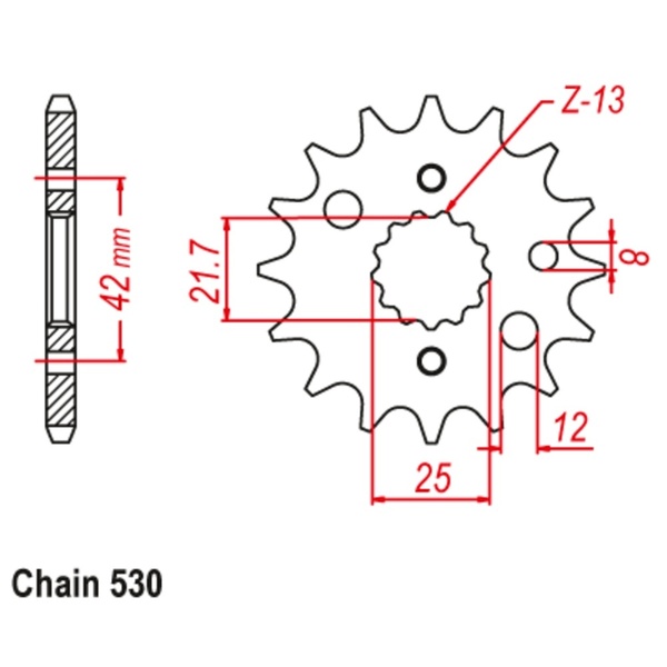 Supersprox Front Sprocket 13T 530 Pitch for Suzuki GSX1100S Katana 1981 to 1985