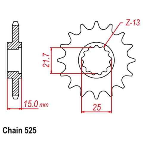 Standard Front Sprocket 15T for Kawasaki ZX-6R | ZX600F 1995 1996 1997