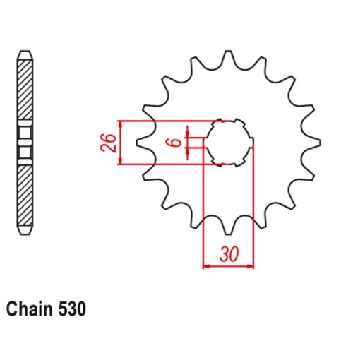 Standard Front Sprocket 17T for Yamaha XS500 (SPOKE WHEEL) 1975-1977