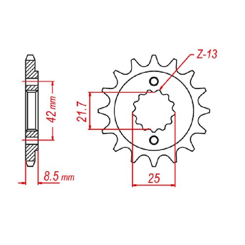 Front Sprocket 17T for Kawasaki GPX400 Grey import 1986 1987 1988 
