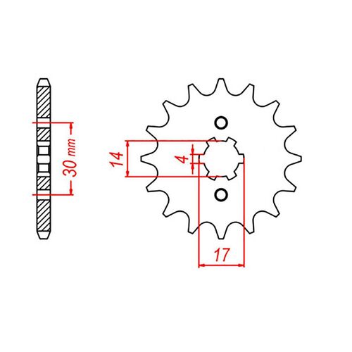 SPROCKET FRONT MTX 273 14T #428