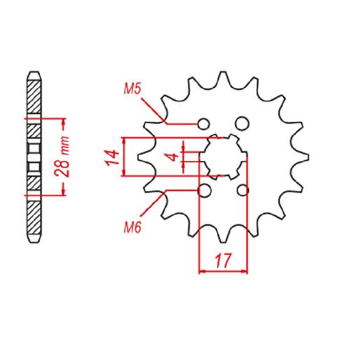 Optional Front Sprocket 14T for Honda TRX90 2WD 1993-2006