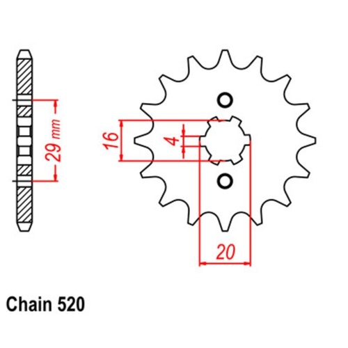 Standard Front Sprocket 12T for Suzuki  TS185 1971-1978