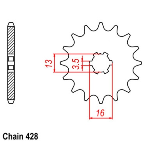 Standard Front Sprocket 14T for Suzuki RM80 1978