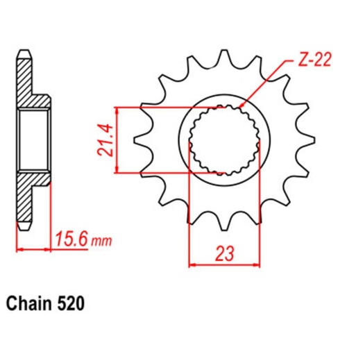 Optional Front Sprocket 16T for Yamaha XT600E 1990-2003