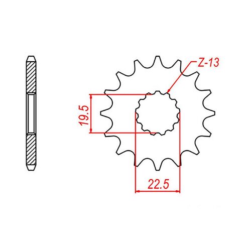 Front Sprocket - Standard Gearing 16 Tooth