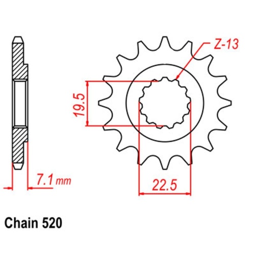 Optional Front Sprocket 16T for Suzuki  DR500 1981-1984