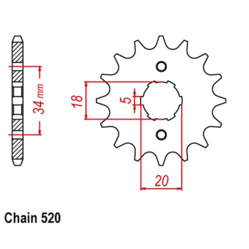 Optional Front Sprocket 14T for Honda XL175 1973-1978