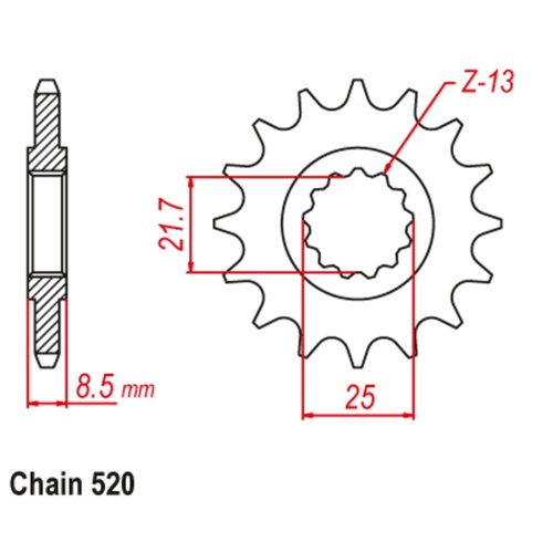 Standard Front Sprocket 16T for Yamaha XTZ750 SUPER TENERE 1990-1991