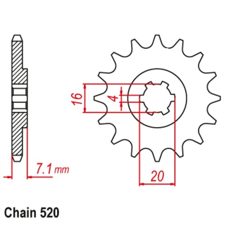 Standard Front Sprocket 10T for Suzuki LT-80 1989-2006