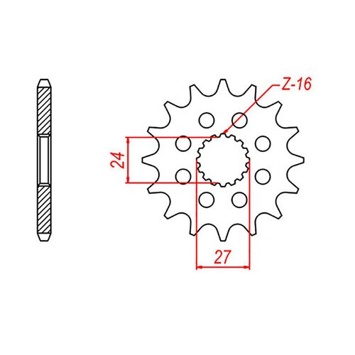 Optional Front Sprocket 16T for Suzuki  GSX1300BK B-KING 2007-2014