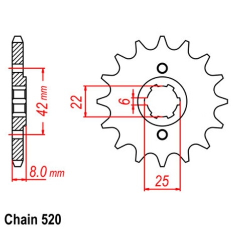 Optional Front Sprocket 15T for Honda XR500R 1981-1985