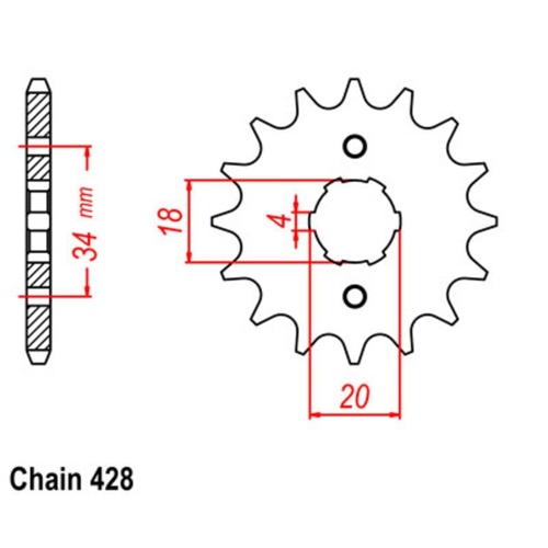 Optional Front Sprocket 14T for Honda XL125 1974-1986