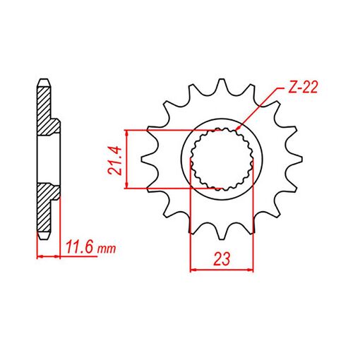 Optional Front Sprocket 15T for Yamaha TT-R250 | TTR250 1993 to 2016