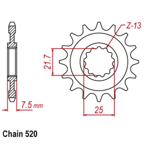 Optional Front Sprocket 15T for Kawasaki ZX-6R NINJA (ZX600P) 2007-2018