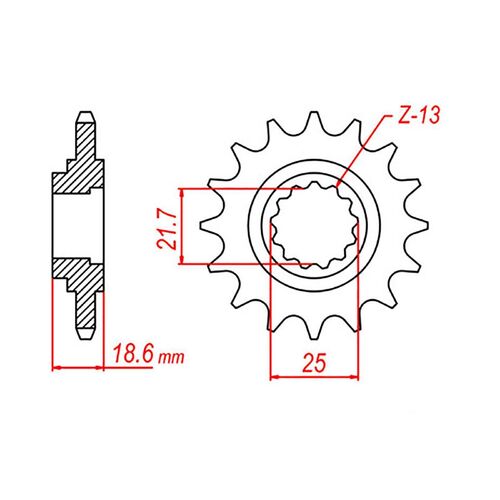 SPROCKET FRONT MTX 1538 15T #520