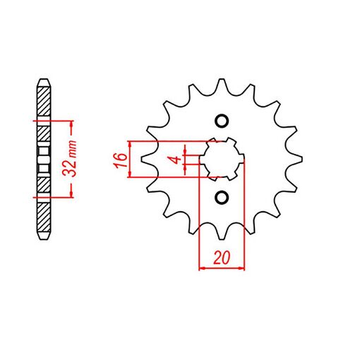 Optional Front Sprocket 15T for Yamaha YZF R125 2008 to 2013