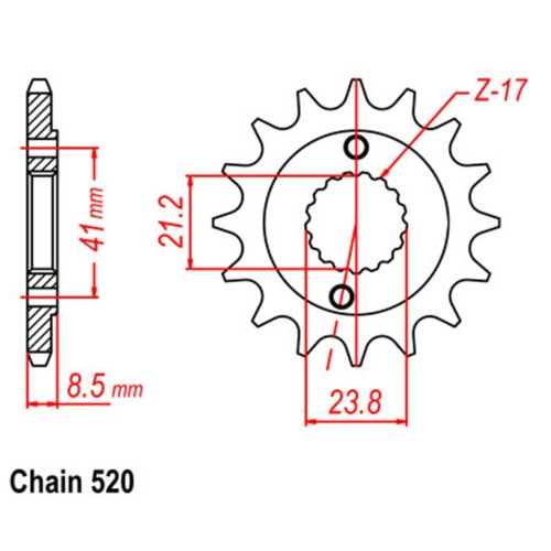 Optional Front Sprocket 14T for Honda TRX400EX 2WD SPORTRAX 1999-2004