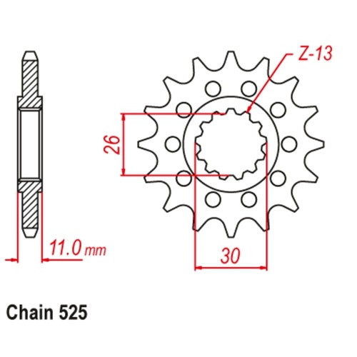 Optional Front Sprocket 16T for Yamaha TDM900 2002 to 2013