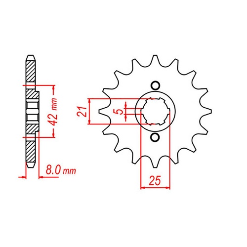 Standard Front Sprocket 15T for Yamaha SRX600 1985-1990