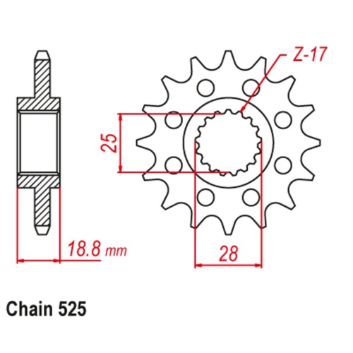 Standard Front Sprocket 17T for APRILIA RSV1000 MILLE 1998-2003